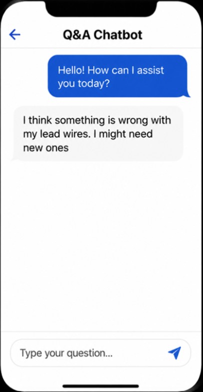 AI patient support Q and A concept interface